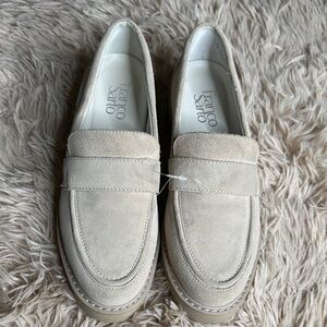 Franco Sarto Women's Beige Suede Loafers